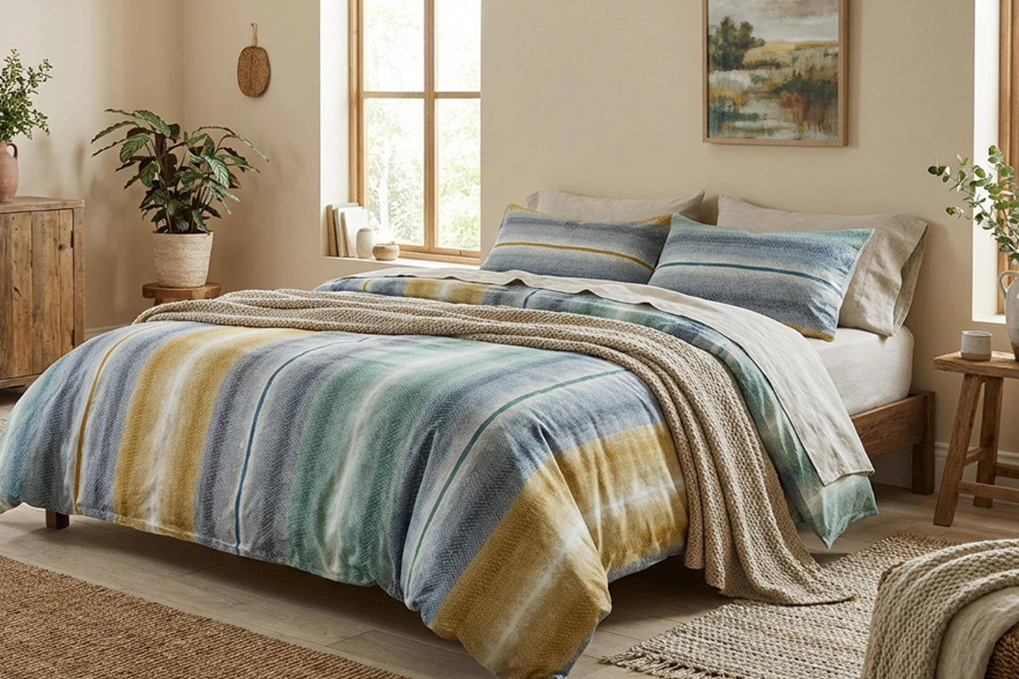 Sengetøysett 100 % bomullssateng – 140 × 200 cm